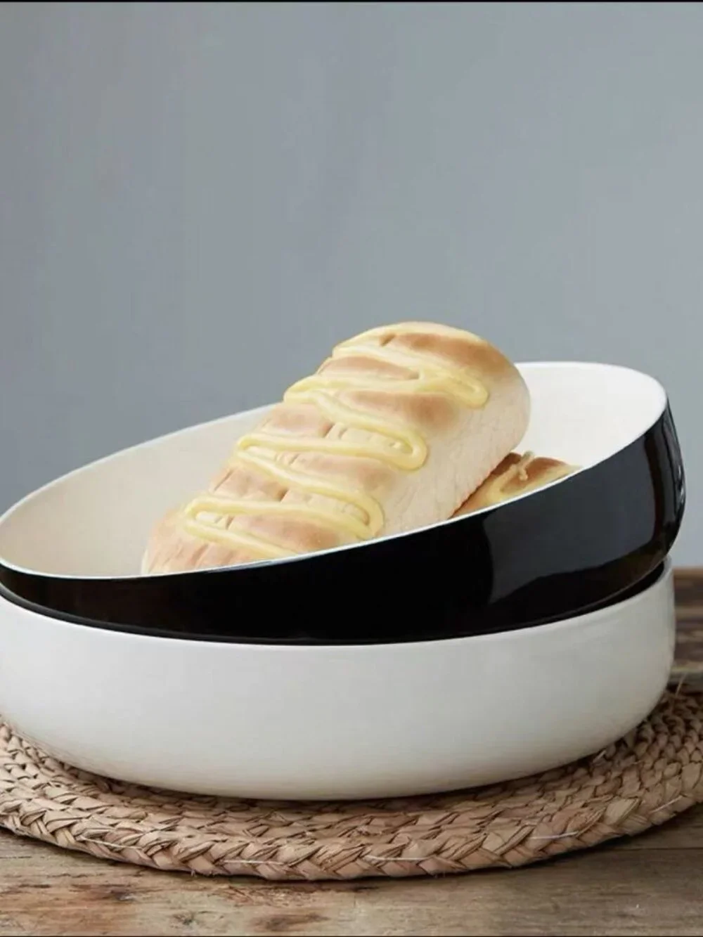 8 Inch Ceramic Serving Bowl, Large Snack & Bread Bowl for Fruit, Pastries, Salad